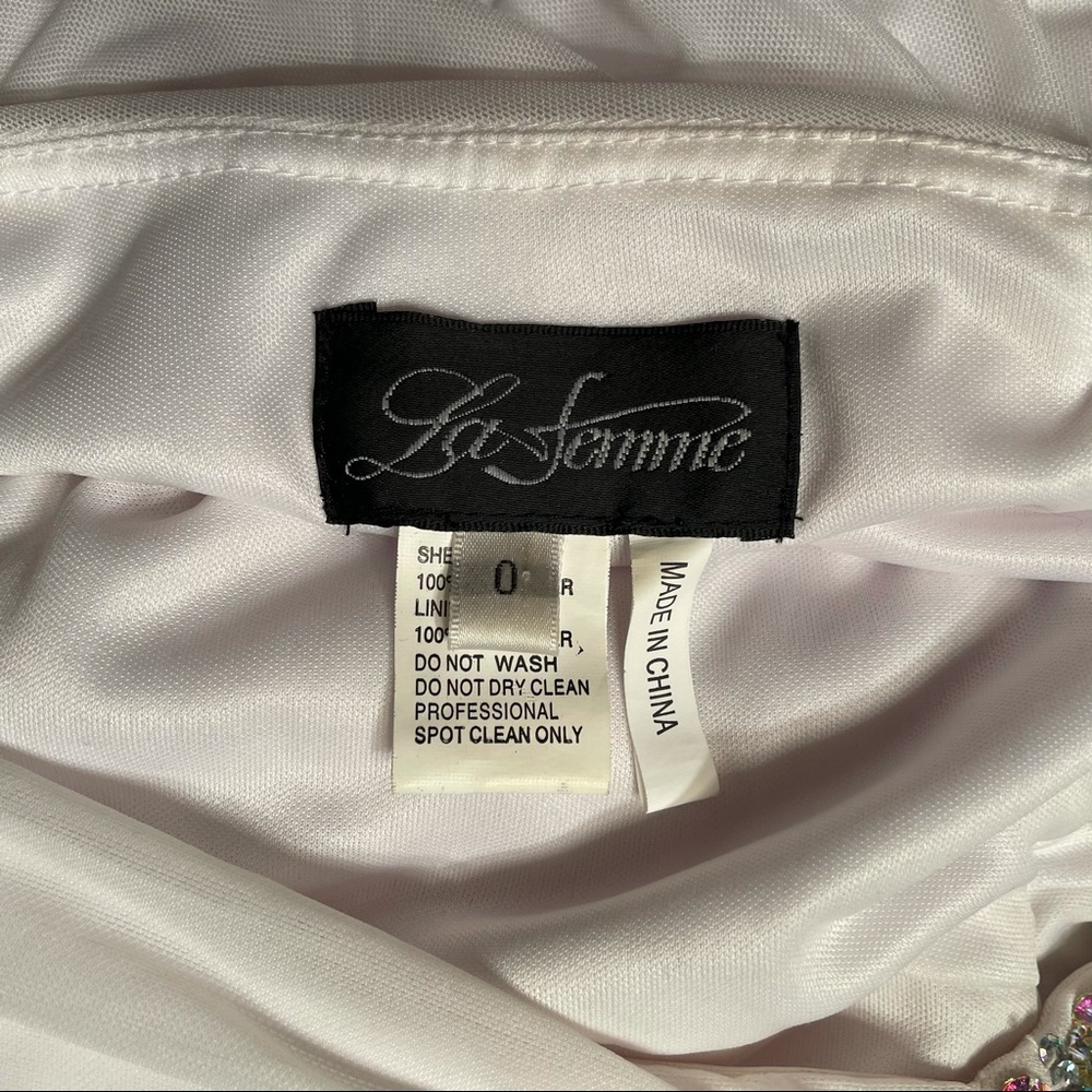 LA FEMME STRAPLESS GOWN W/ SIDE LEG SLIT - Picture 8 of 8